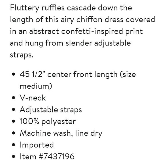 Nordstrom's Open Edit Ruffled Leg Slit Chiffon Midi Dress Size XS - Picture 7 of 9